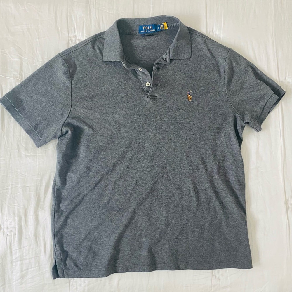 Men’s Polo Ralph Lauren grey polo tee in L